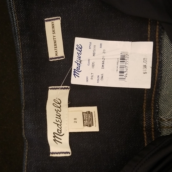 💕MADEWELL💕 Maternity Over-the-Belly Tencel Skinny Jeans ~ Orland Wash 28 NWT - Picture 11 of 14